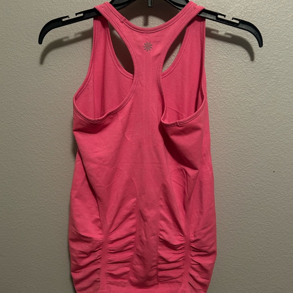 Athleta Pink Racerback Ruched Tank Top - Picture 9 of 9